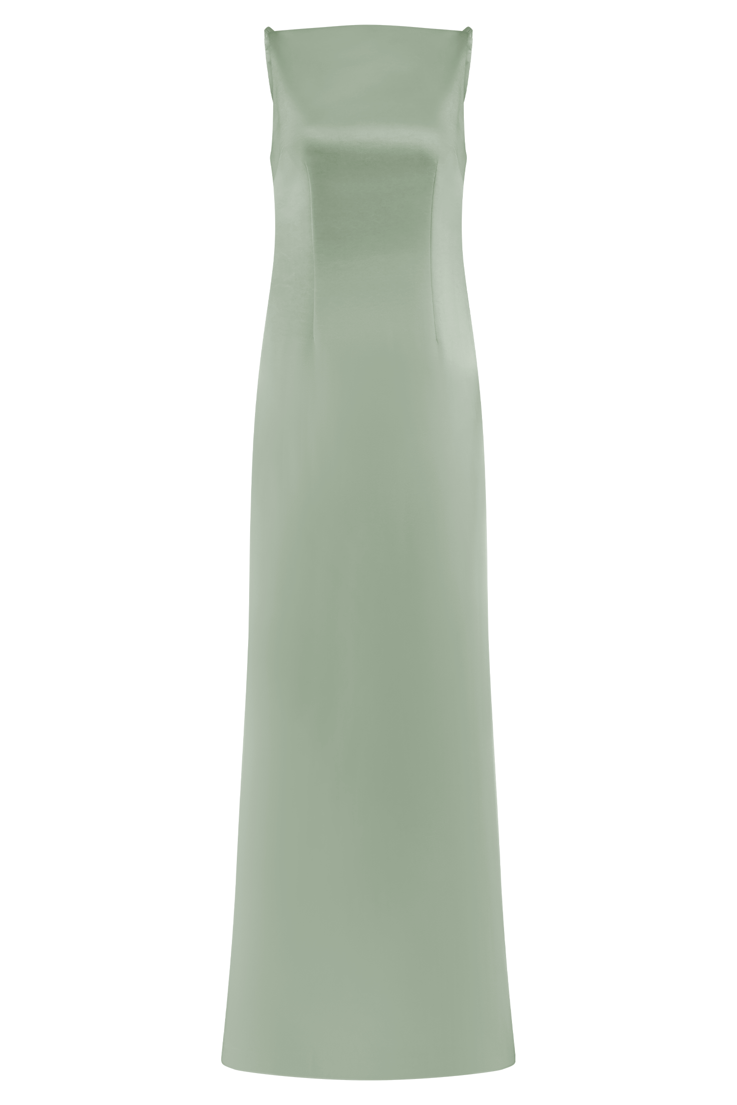 Violet Sleeveless Satin Maxi Dress - Sage